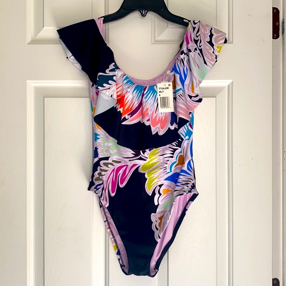 Trina Turk off-the-shoulder one piece swimsuit